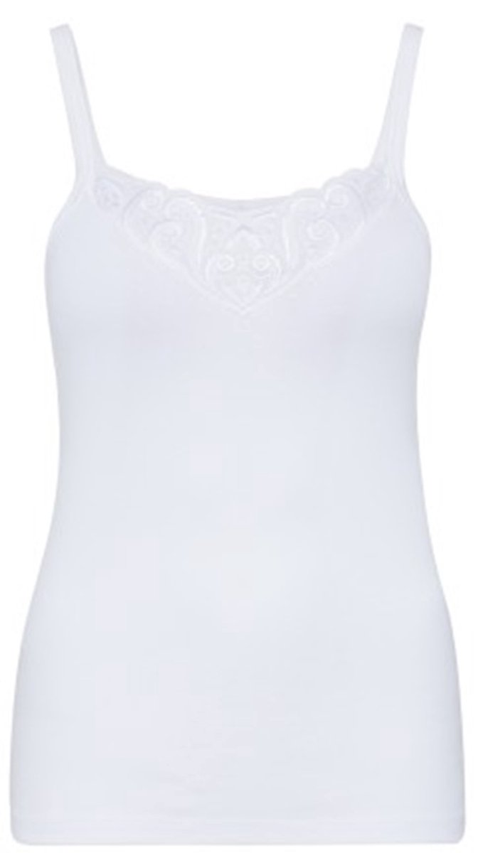 Con-ta - 2-pak dames hemden 700/4200 met kant - elastisch bandje - 100% katoen - wit - maat 50