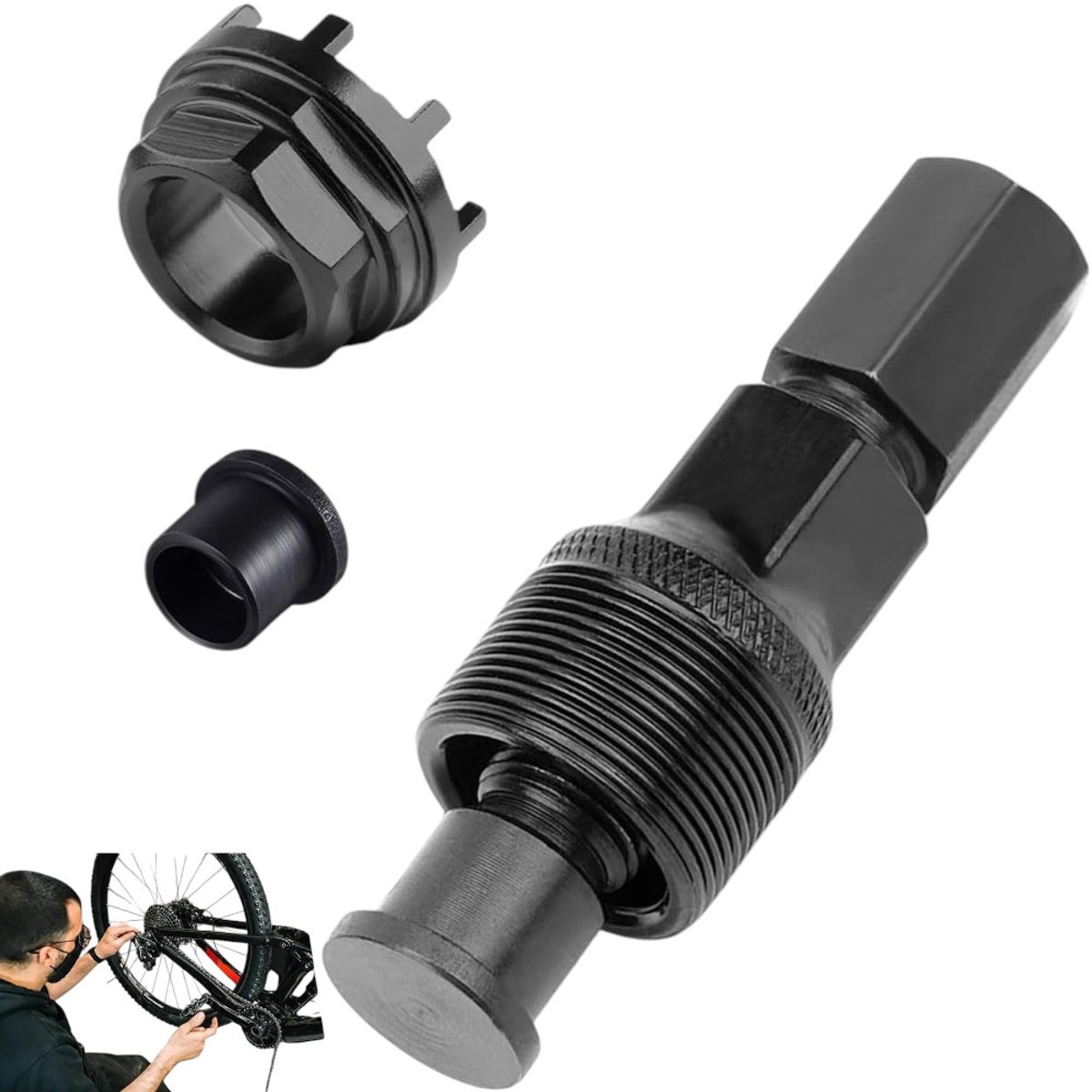 Fiets demontage accessoires, fiets crank trekker crank verwijderaar, fiets trapas demontage gereedschap, zwart