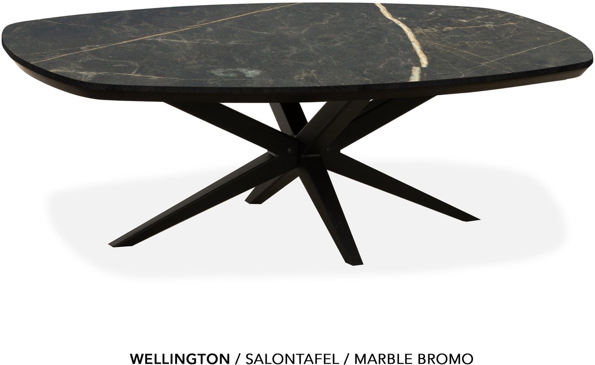 Maxfurn Deens ovale salontafel met verjongde rand | Zeer krasvast | Kleur: Marble bromo Marbel bromo