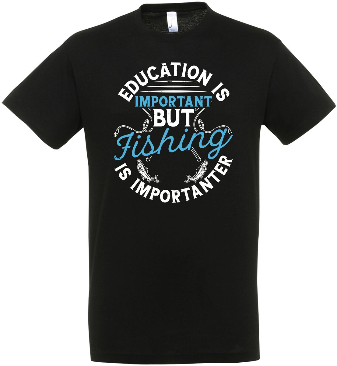 Education Is Important But Fishing Is Importanter T-shirt - Vis Hobby Cadeau T-shirt - Vissen - Vis T-shirt - Grappig Cadeau - Dames - Heren - Unisex - Tshirt Hengelsport - visspullen - Zwart - Fishing - Hobby - Maat XXL