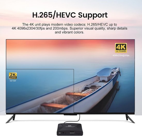 4K Ultra-HD Digitale Mediaspeler voor USB en Micro SD met HDMI en AV-uitgang — afbeelding 5
