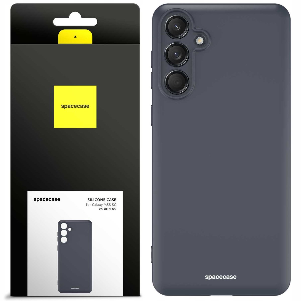 Spacecase Siliconen Case Cover Voor Samsung Galaxy M55 5G Zwart