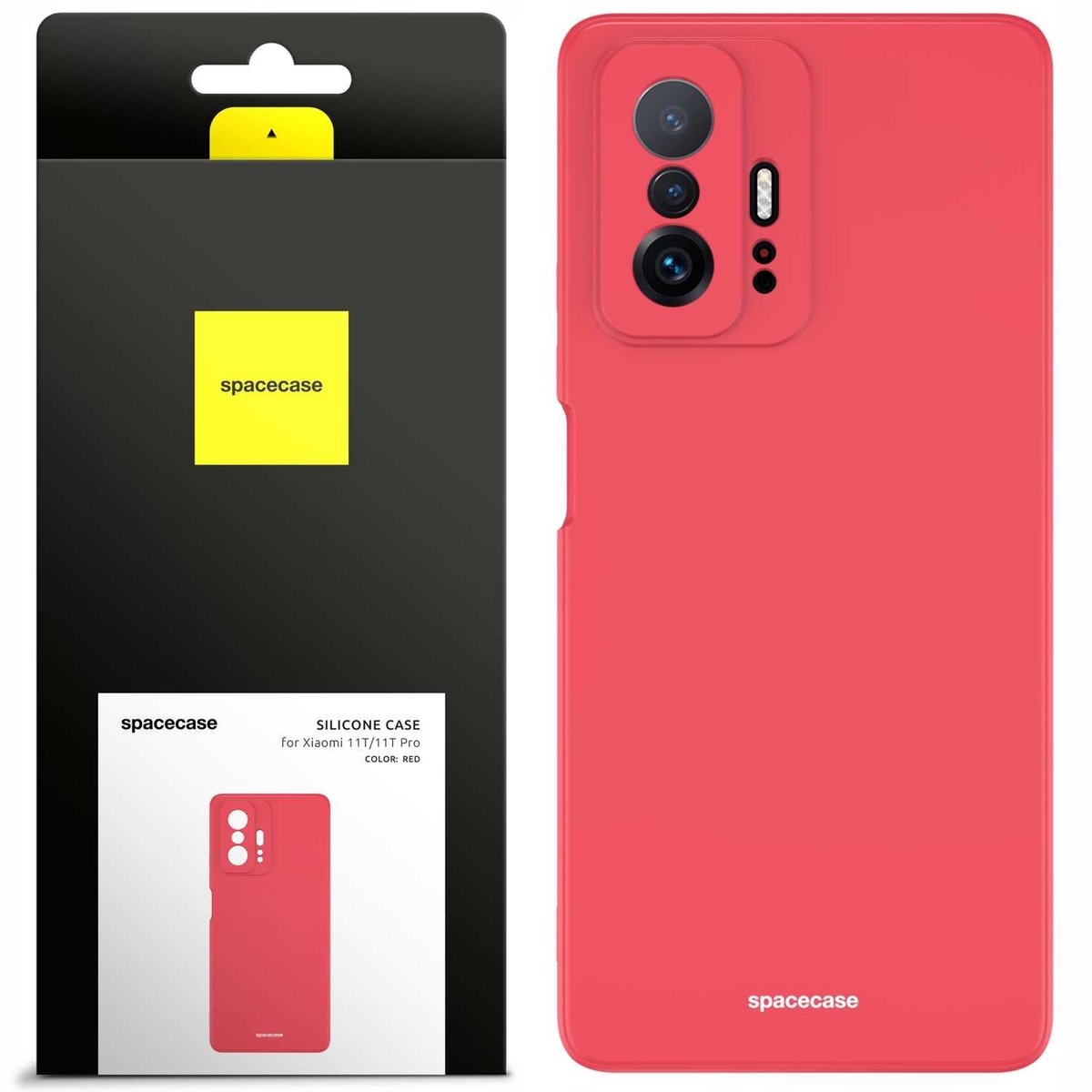 Spacecase Siliconen Hoes Voor Xiaomi 11T 11T Pro Rode Bescherming