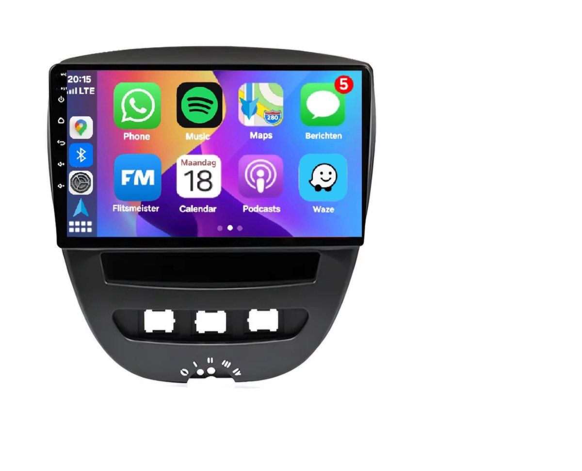 Autoradio 2/32GB met Carplay en Android auto | Geschikt voor Citroen C1 / Toyota Aygo / Peugeot 107 2005-2014 | Radio scherm met Navigatie | 2005 2006 2007 2008 2009 2010 2011 2012 2013 2014