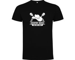 Zwart T-Shirt met Kleurrijke print “ Country Music Old but Gold – Cowboy Hoed – Muziek – Good Vibes “ Print Full Color Maat L