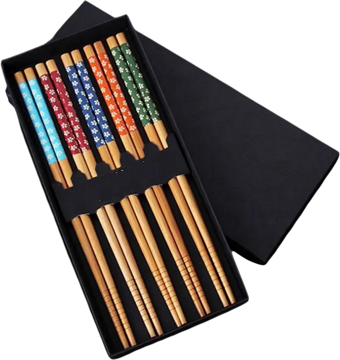 Chopsticks - Hout - 5 paar - 22,5 cm - Japanse stijl - Sushi Giftset