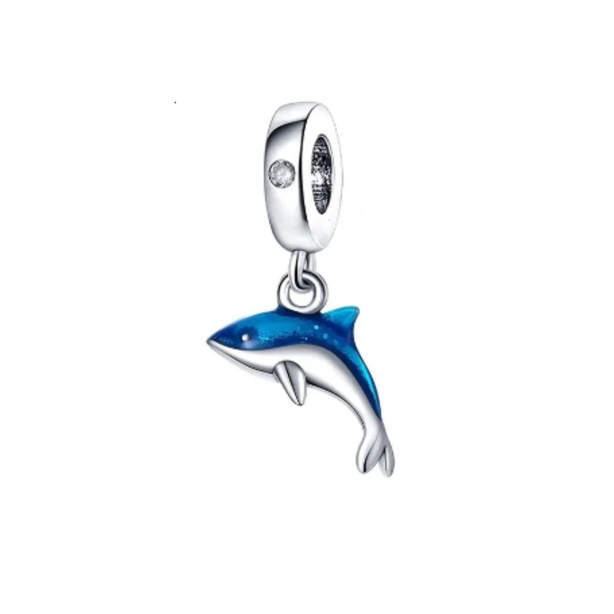 SportPresent® - Sportbedel - Dolfijn - Watersport - Blauw - Golf - Zomer - Zee - Zon - Oceaan - Surfer - Sportbedel - Charm - Zilver - 925 - Ketting - Bedelarmband -Sleutelhanger - Teamkado