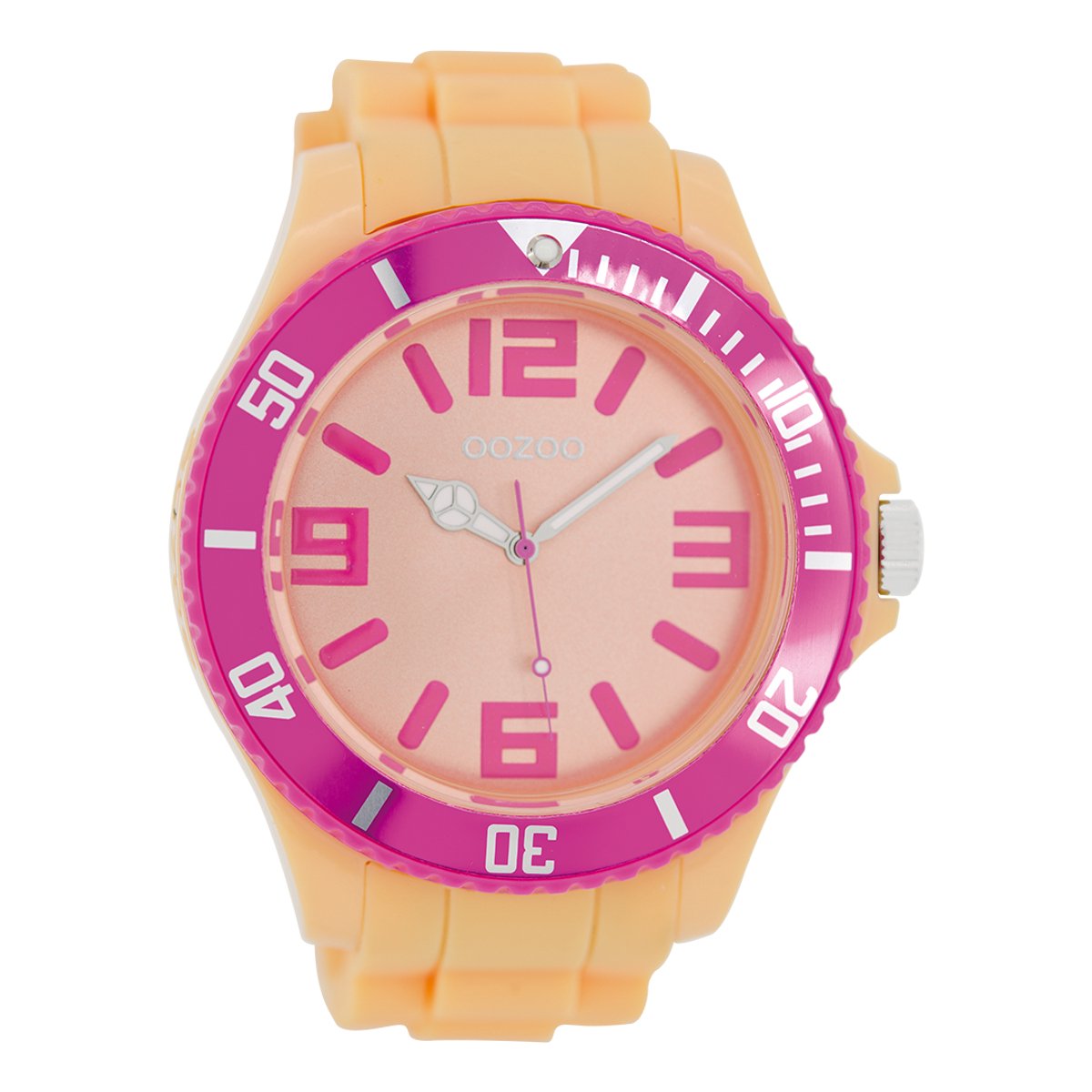 OOZOO Timepieces - Oranje horloge met oranje rubber band - C5830