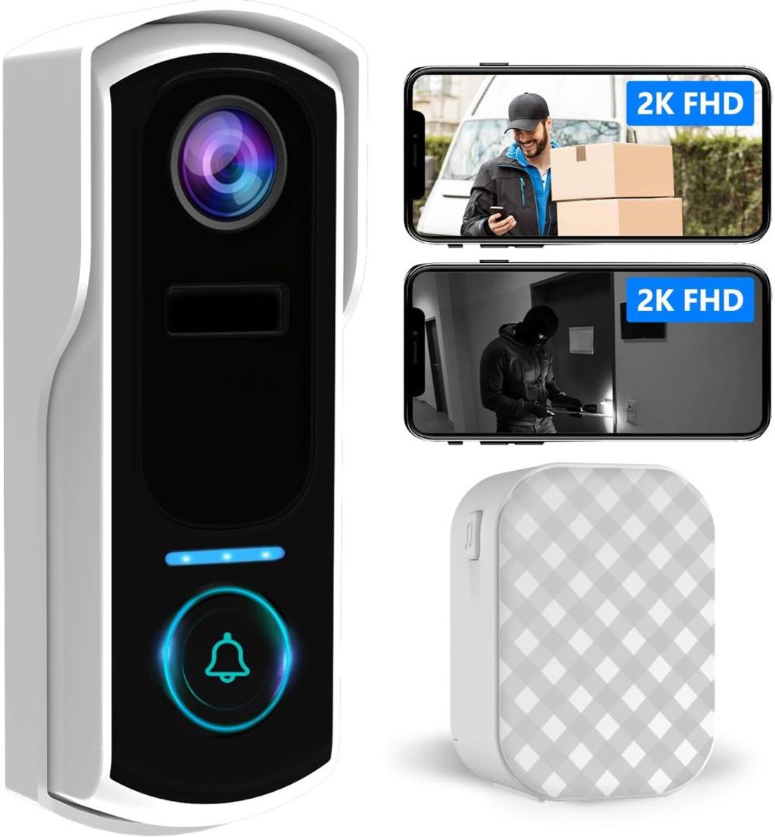 ApexArte® Deurbellen met Camera - Video Deurbel - Draadloos - Full HD - ApexArte® - €179,95