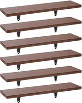KAZAI.® Wandplanken Set -STENN- | Zwevende Planken van Metaal en Echt Houtfineer | Houten Planken voor Badkamer, Keuken, Woonkamer, Slaapkamer | Berken
