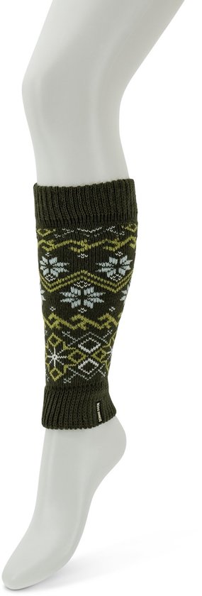 Bonnie Doon Beenwarmer Unisex Winter Time Kort 30cm Olijf Groen Noors Patroon Boottop 100% Acryl - Winters Patroon - Mode - Geen Sneeuw In Schoenen - Warm - Elegant - Dames - Jeugd - Comfortabel - Olijf Groen - Olive - 1 Paar - BP231789.304