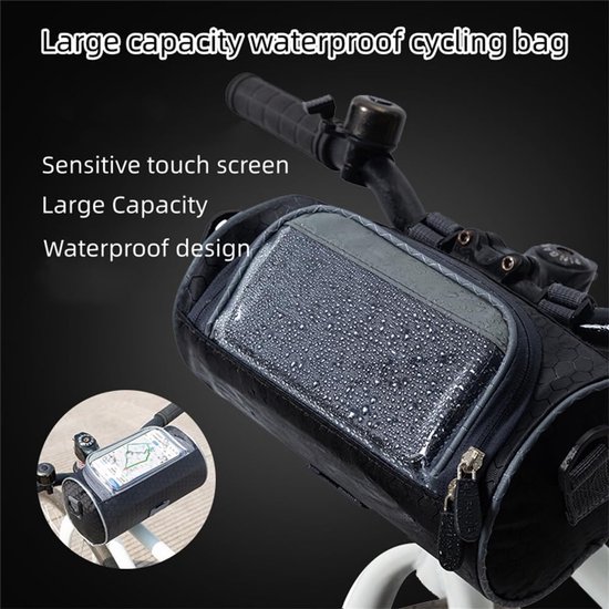Lemego Stuurtas met adapter, 4,8 l, waterdichte fietsmand, tas met