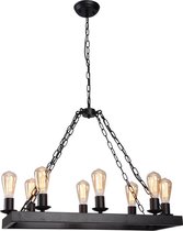 Industriele Barn Hanglamp Metaal Zwart exclusief 8 LED lampen