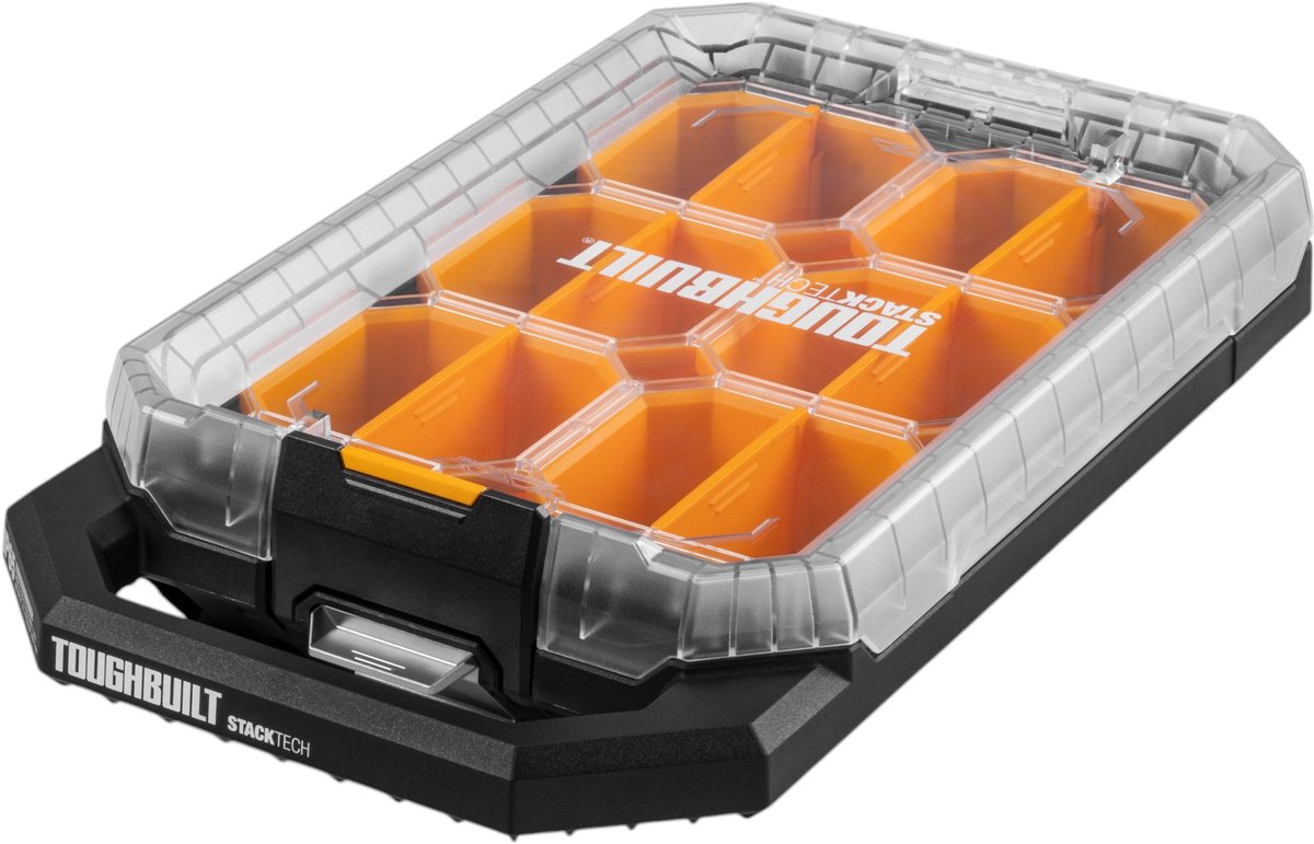 Toughbuilt STACKTECH TB-B1-O-10C compacte platte organizer 48 x 26,5 x 10 cm IP65 + 6x inleg + 6x scheidingswand