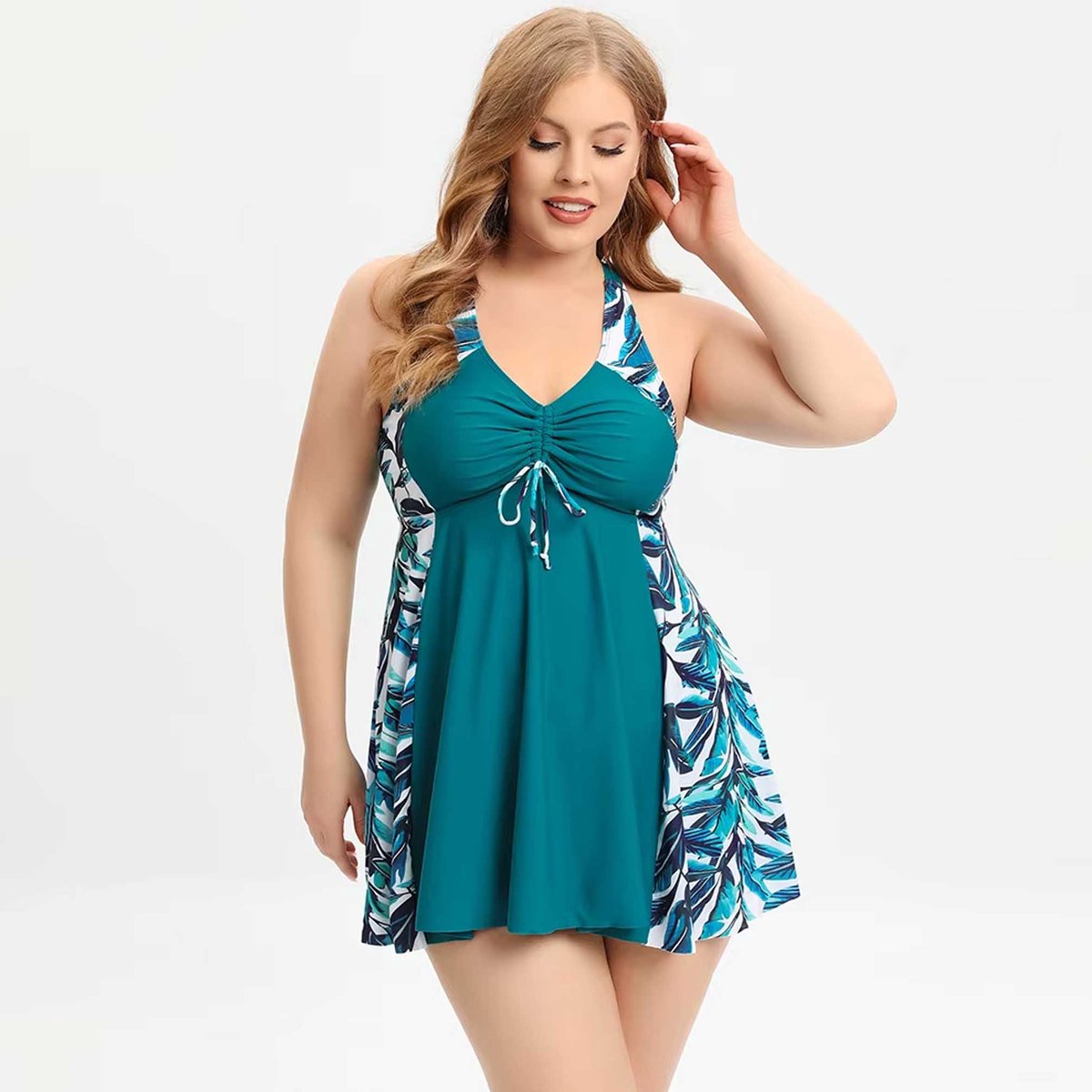 Tankini Blauw - Badpak - Zwemjurk - Dames - Bikini - Groen - Dames - Shirt — afbeelding 6