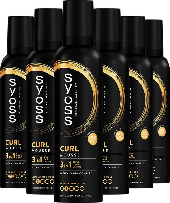 SYOSS Curl - Haarmousse – Haarstyling - Krullen - Anti-pluis - 48u Hold - Voordeelverpakking - 6x 250 ml