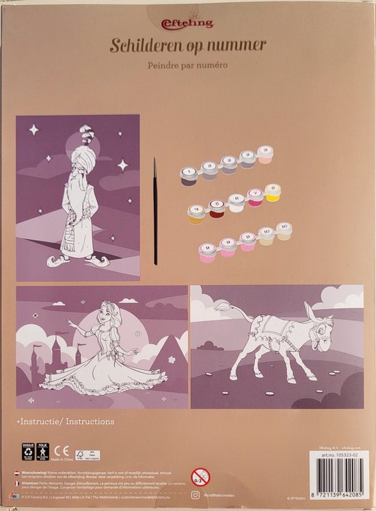 Efteling - Peinture par numéro (Fakir/Âne Strekje/Cendrillon)