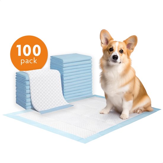 VDM Home Products Puppy Training Pads - 100 stuks - Zindelijkheidstraining - Hondentoilet - 60 x 60 cm - Plasmatjes voor je hond - Huisdiertraining