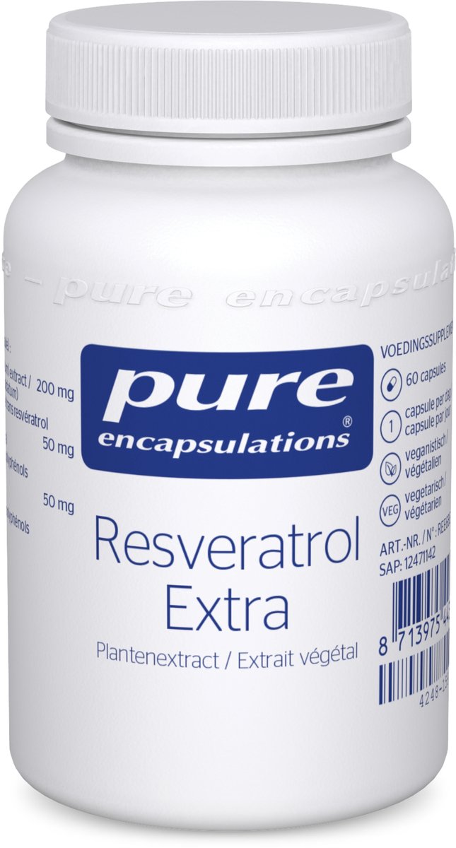 Goedkoopste Pure Encapsulations - Resveratrol Extra 200mg - Antioxidatieve Eigenschappen - 60 Capsules