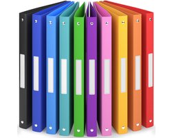 ACROPAQ - 10 x Ringmap A4 4 ringen - Ringband met rugetiket - Rug 2,5 cm - ‘Regenboog’ Natuurcollectie - Ordner / Ringband - Ringmappen, Ringmapjes, Ringband 4 rings