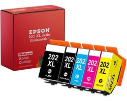 weCare 5-pack - Geschikt voor Epson 202 / 202XL inktcartridges - Multipack 5 Inktpatronen - XP6000 - XP6005 - XP6100 - XP6105