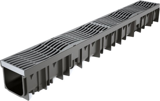 Caniveau de Drainage Wave Drain avec Grille en Plastique 1 Mètre