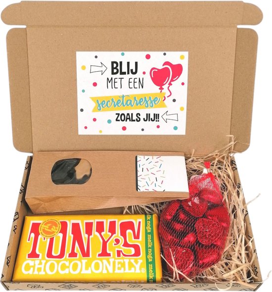 Secretaressedag cadeau - cadeautje secretaresse - brievenbus cadeau chocolade - Blij met een secretaresse zoals jij!
