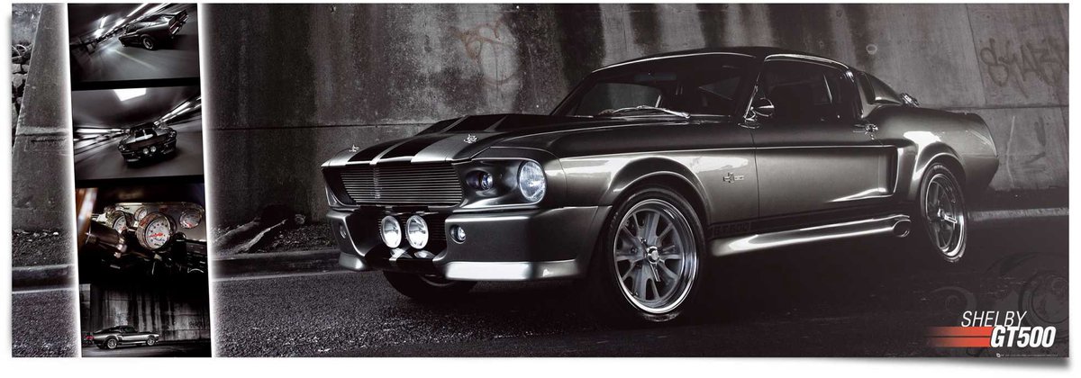 Poster Easton Mustang GT500 - 53 x 158 - Papier - REINDERS