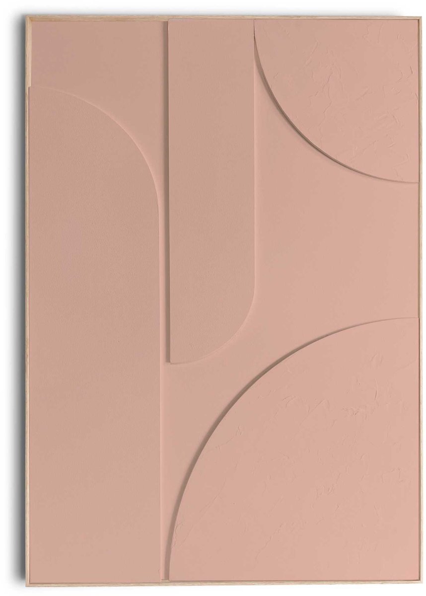 Schilderij 3D Art Puzzeled - terra/nude - 70 x 50 - Hout - REINDERS