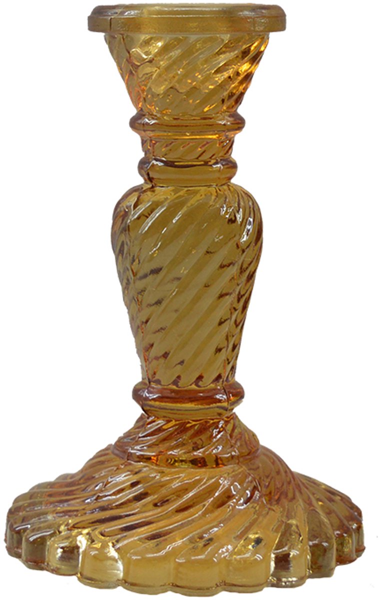 by Mooss - Kandelaar - Glas - Kaanch - Licht Amber - 16cm - Trendy