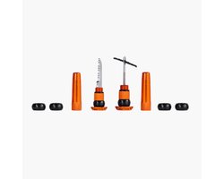 Muc-Off Stealth Tubeless Puncture Plugs - Bandenreparatieset - Bar-end plug - Voor MTB Gravel en Racefiets - Inclusief 15 plugs - CNC gefreesd aluminium - Oranje