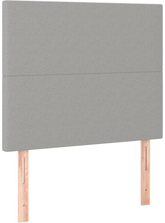 vidaXL Cadre de lit avec tête de lit Tissu Gris clair 100x200 cm - Cadre de lit avec tête de lit - Encadrements de lit avec têtes de lit - Lit - Meubles de couchage