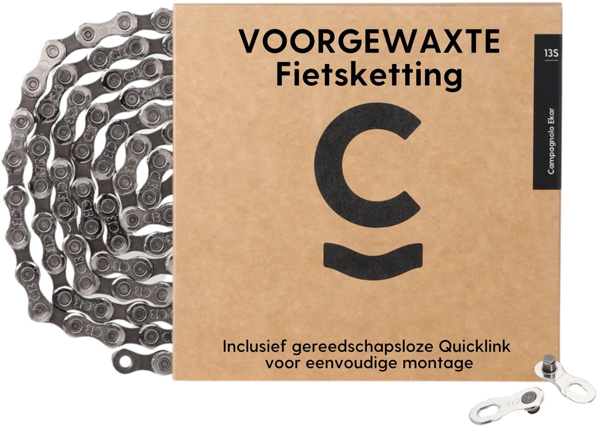 Cyclowax voorgewaxte fietsketting – Premium Campagnolo Ekar 13 speed ketting voorgewaxt met Hot Wax voor ultieme reiniging, duurzaamheid & snelheid