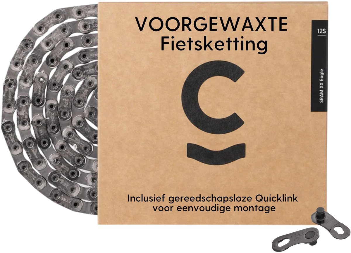 Cyclowax voorgewaxte fietsketting – Premium SRAM XX Eagle 12 speed ketting voorgewaxt met Hot Wax voor ultieme reiniging, duurzaamheid & snelheid