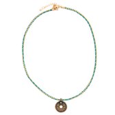 Collier amulette tibétaine bleu