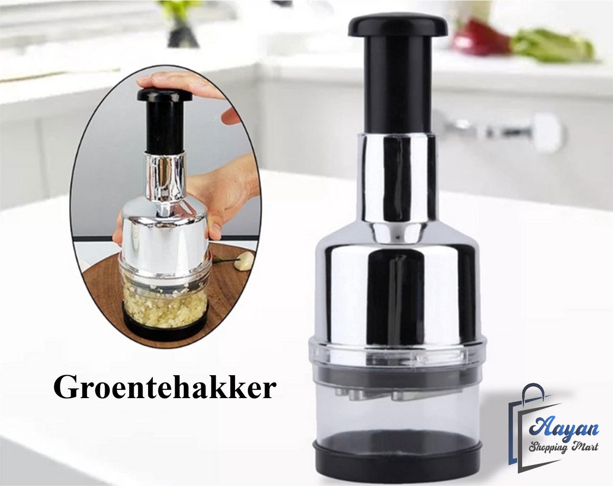 Handmatige groentehakker – Eenvoudig en snel voedsel hakken – Multifunctionele en moeiteloze voedsel hakmolen met 6 messen – Multihakker – blender – mixer – hakmolen – hakmolen – uiensnijder – chopper - 63201