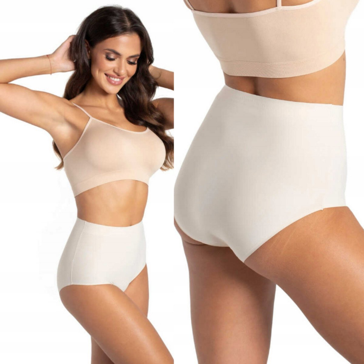 Gatta - Brigitte - Dames Ondergoed – Hoge Taille – Beige – Maat M – Comfortabele Slip ( 1 stuks )