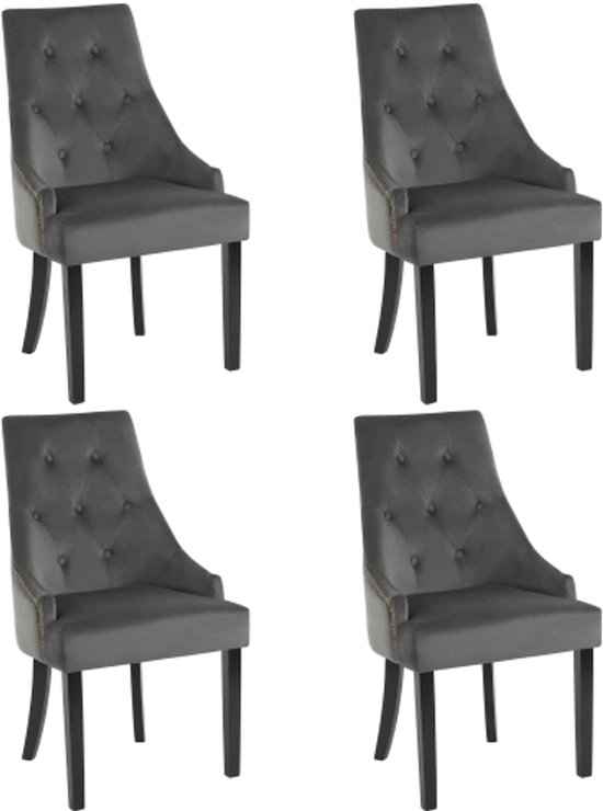 Eetkamerstoel TALLINN, prachtig design, vierkante grijze houten poten