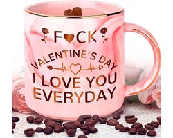 Valentijnsdaggeschenken voor haar, 330 ml grappige koffiemok geschenken voor vriendin vrouw van vriend echtgenoot hem, roze marmeren mok, nieuwigheid koffiemok, ondeugende Valentijnscadeaus cadeau