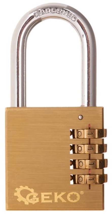 GEKO Cadenas en laiton - Combinaison à 4 chiffres - 50 mm - Résistant aux intempéries