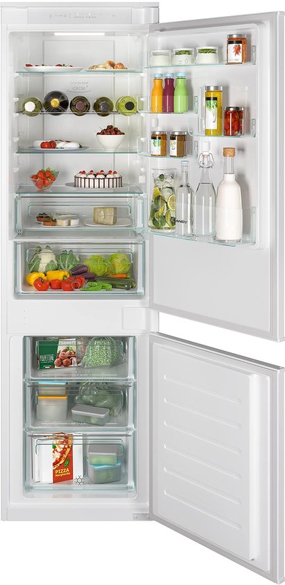 Inbouw koel-vriescombinatie Candy CBT5518EW 248L Total No Frost, sleepdeur, vriesgedeelte onderaan, omkeerbare deuren
