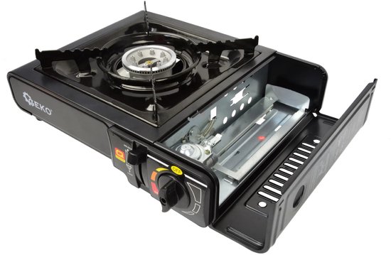 GEKO Compacte campingkooktoestel - 2,5 kW - draagbaar - matzwart - met draagkoffer van Merkloos — afbeelding 3