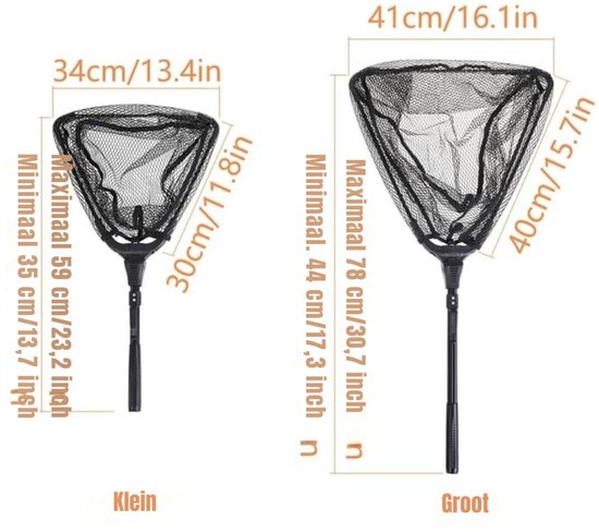 Zylo® Schepnet Vissen - Visnet - Telescoop Schepnet - Draagbaar - Schepnet - 59x30x1cm - Zwart van Zylo — afbeelding 3