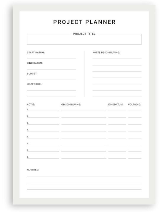 Planbooks - Project Planner - A4 - To Do - Deskplanner - Goals Planner