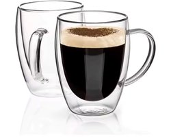 Megalin - dubbelwandige glazen met oor set van 2 - 350 ml