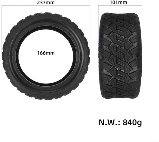Pneu Tout-terrain Tubeless 10 Pouces VOLOHAS 85/65-6.5 - Pour Trottinette Ninebot Mini PRO, Kugoo G-Booster/G-Max/G2 Pro
