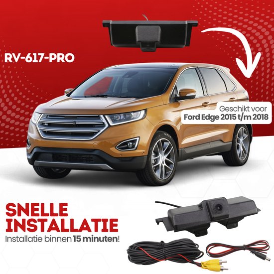Achteruitrijcamera voor Ford Edge | 2015 t/m 2018 | Kofferbak handgreep camera | Cartronix | HD Beeld & Nachtzicht | Waterproof | 170 Graden zicht