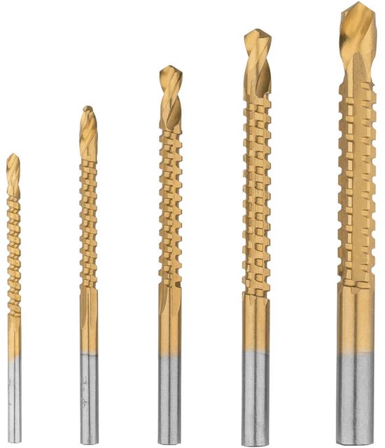 PARKSIDE Freesboor Set 5 delig Voor Hout HSS staal Met Titanium 