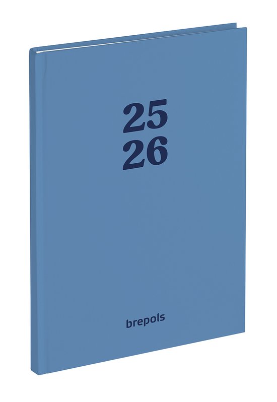 Brepols agenda 2025-2026 - Horizon CORAL - Schoolagenda - 1 week op 2 pagina's - Stevige omslag - Weekoverzicht - Blauw - 14.8 x 21 cm