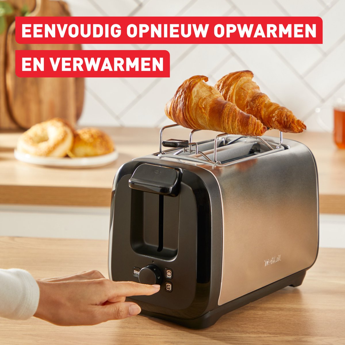 Tefal - Broodrooster met twee gaten ULTRA MINI 700W/230V chroom